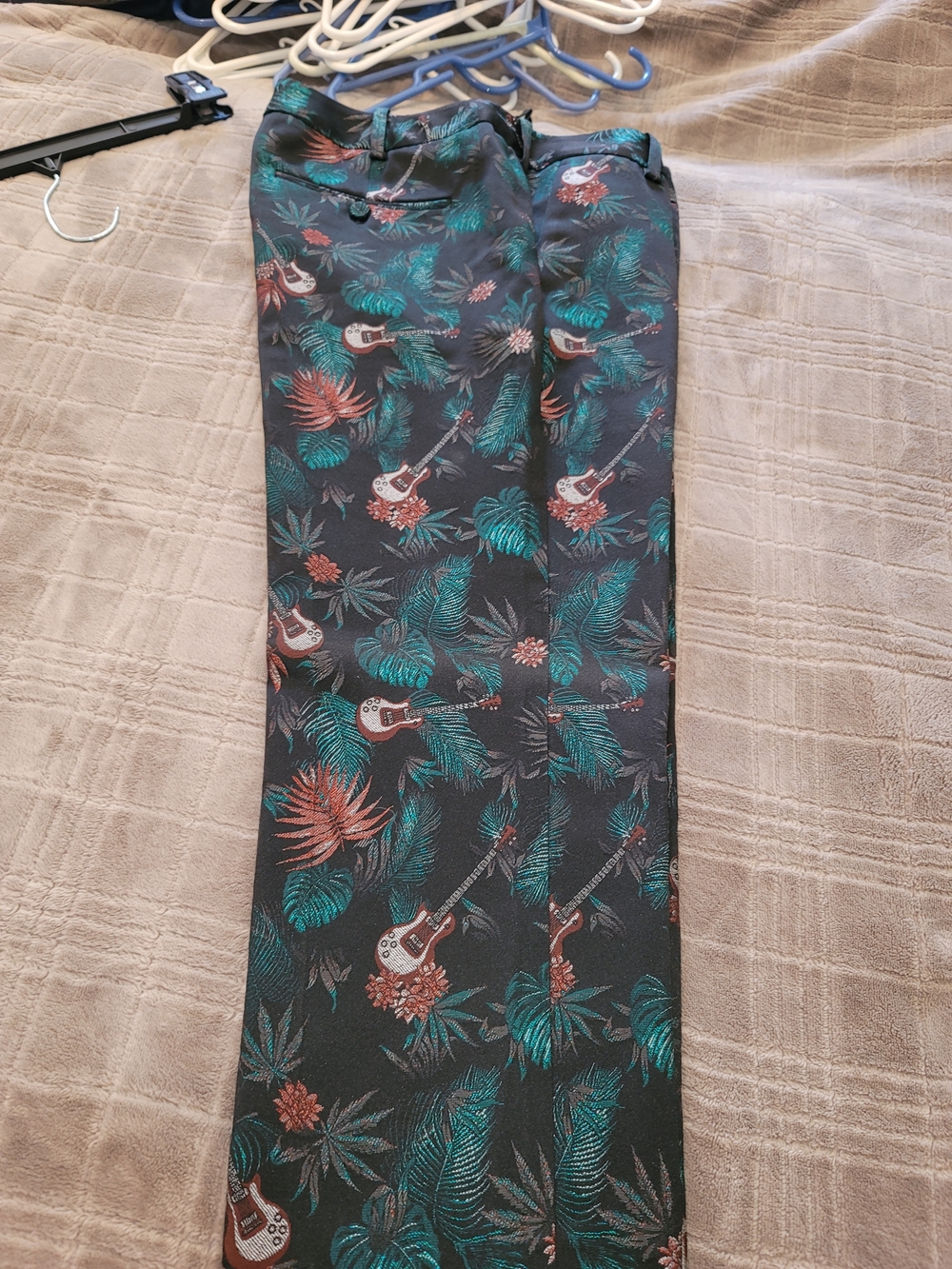 Zadig & Voltaire Black Tropical Guitar Print Trousers